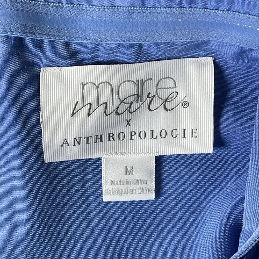 Mare Mare Anthropologie Jumpsuit Womens Size M‎ Blue Tweed Metallic Wide Leg